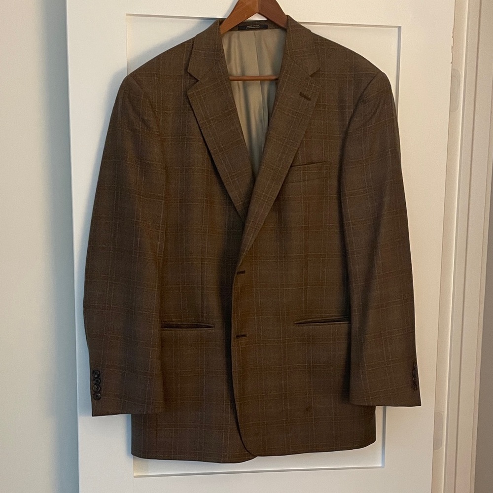 Men's Hart Schaffner Marx Brown Plaid Sports Coat